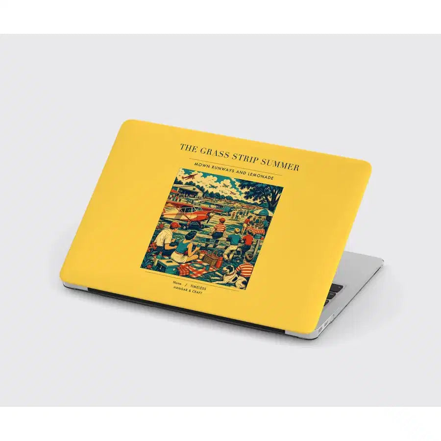 VINTAGE G4142 - The Grass Strip Summer - Designed MacBook Cases design on yellow