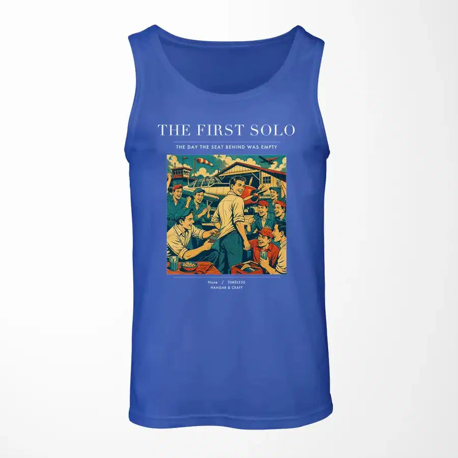 VINTAGE G4144 - The First Solo - Designed Tank Tops design on blue