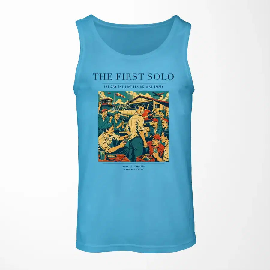 VINTAGE G4144 - The First Solo - Designed Tank Tops design on skyblue