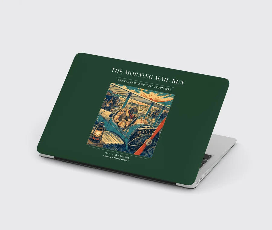 VINTAGE G4146 - The Morning Mail Run - Designed MacBook Cases design on darkgreen