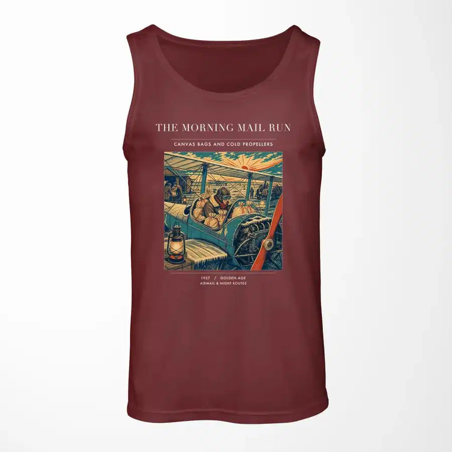 VINTAGE G4146 - The Morning Mail Run - Designed Tank Tops design on darkred