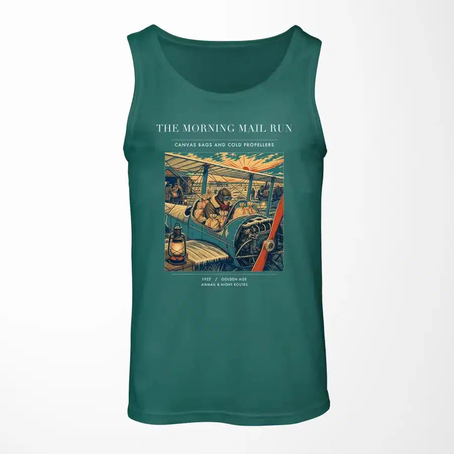 VINTAGE G4146 - The Morning Mail Run - Designed Tank Tops design on green