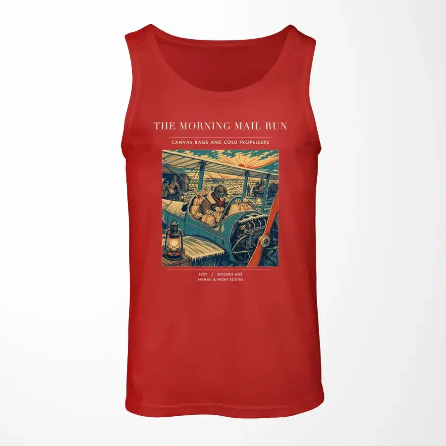 VINTAGE G4146 - The Morning Mail Run - Designed Tank Tops design on red