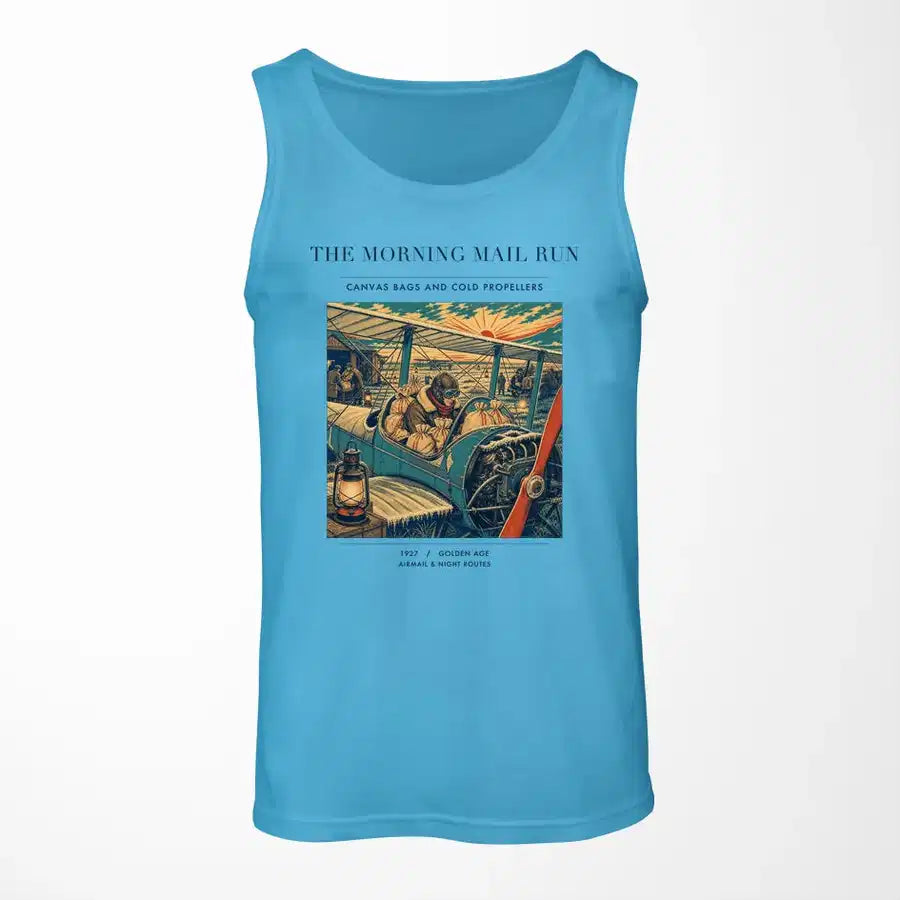 VINTAGE G4146 - The Morning Mail Run - Designed Tank Tops design on skyblue