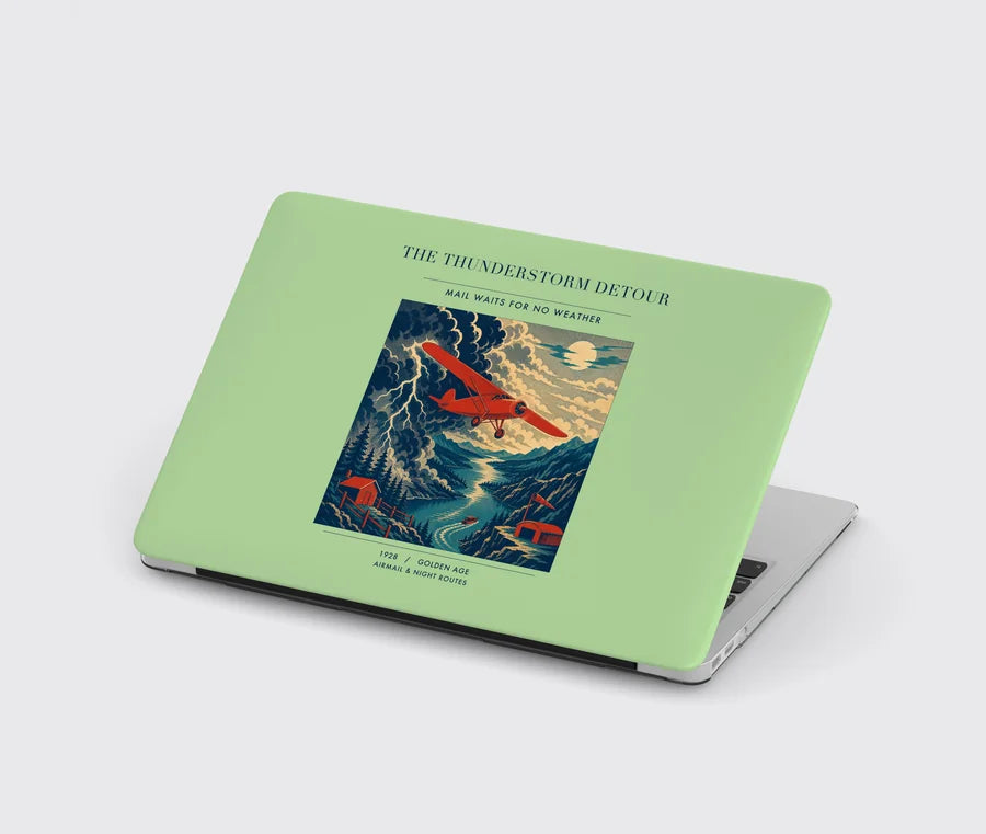 VINTAGE G4148 - The Thunderstorm Detour - Designed MacBook Cases design on lightgreen