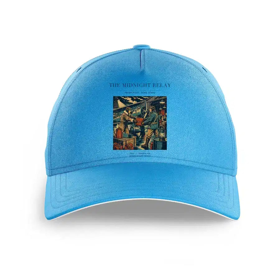 VINTAGE G4149 - The Midnight Relay - Printed Hat design on lightblue