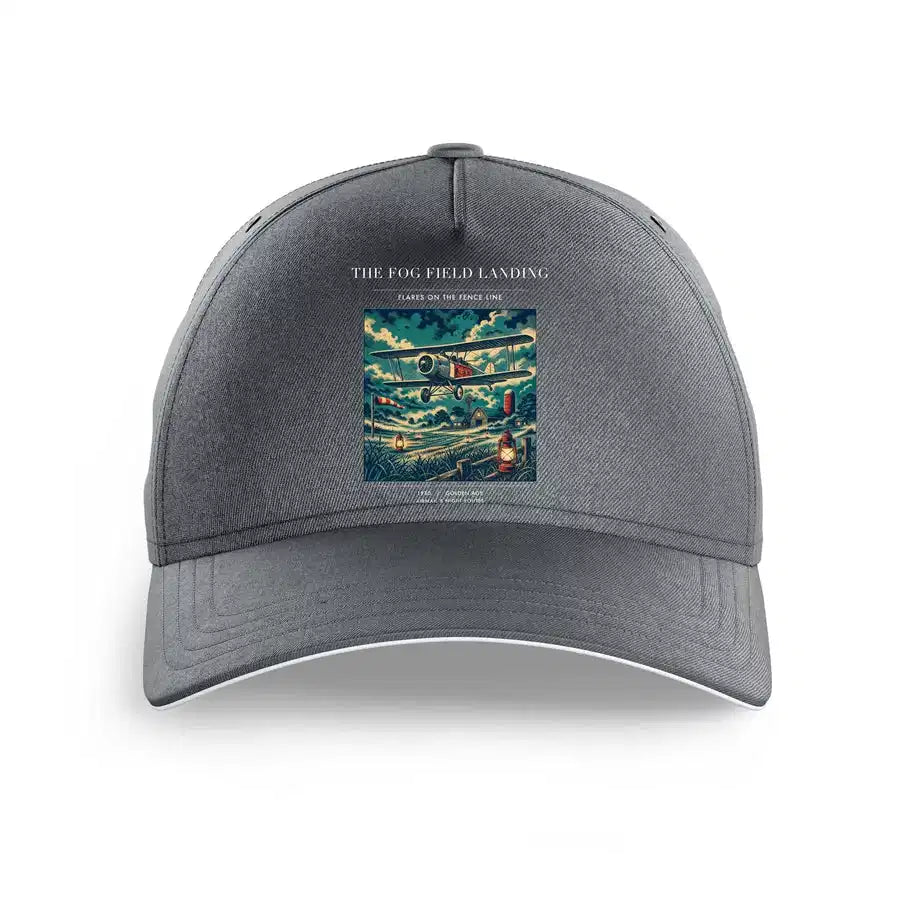 VINTAGE G4150 - The Fog Field Landing - Printed Hat design on gray