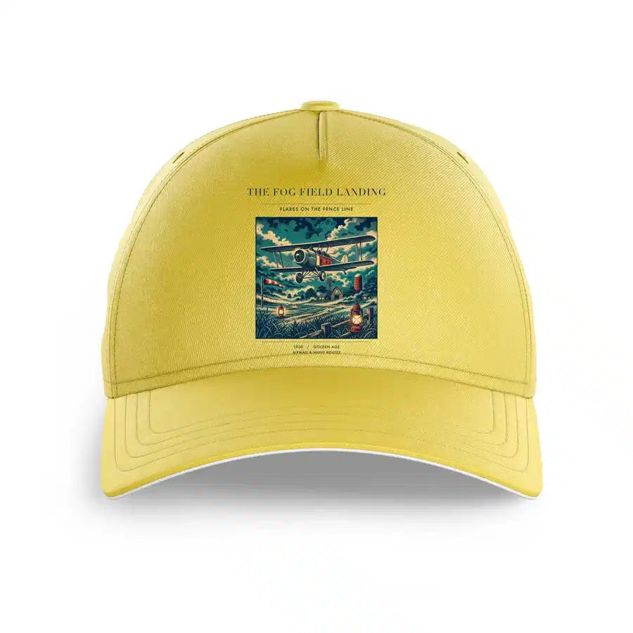 VINTAGE G4150 - The Fog Field Landing - Printed Hat design on yellow