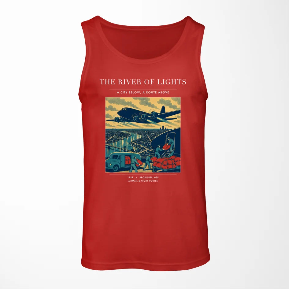 VINTAGE G4152 - The River Of Lights - Designed Tank Tops design on red