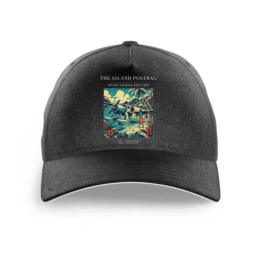 VINTAGE G4154 - The Island Postbag - Printed Hat design on black