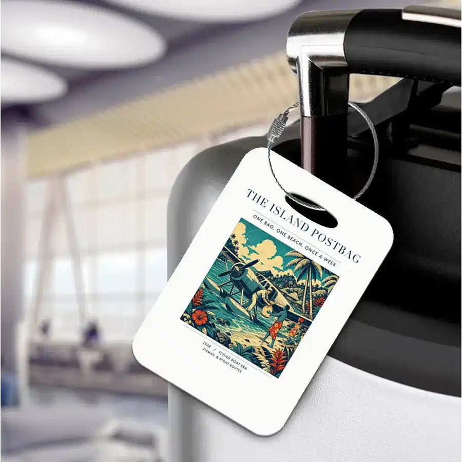VINTAGE G4154 - The Island Postbag - Acrylic Luggage Tags design on white