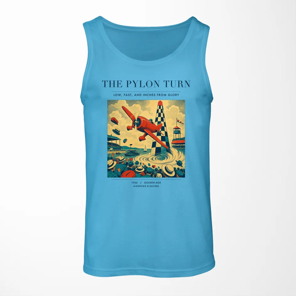 VINTAGE G4156 - The Pylon Turn - Designed Tank Tops design on skyblue