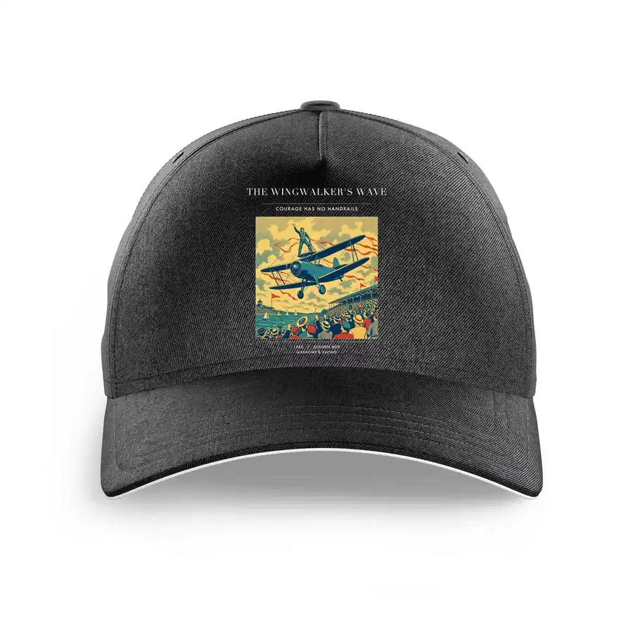 VINTAGE G4157 - The Wingwalker's Wave - Printed Hat design on black