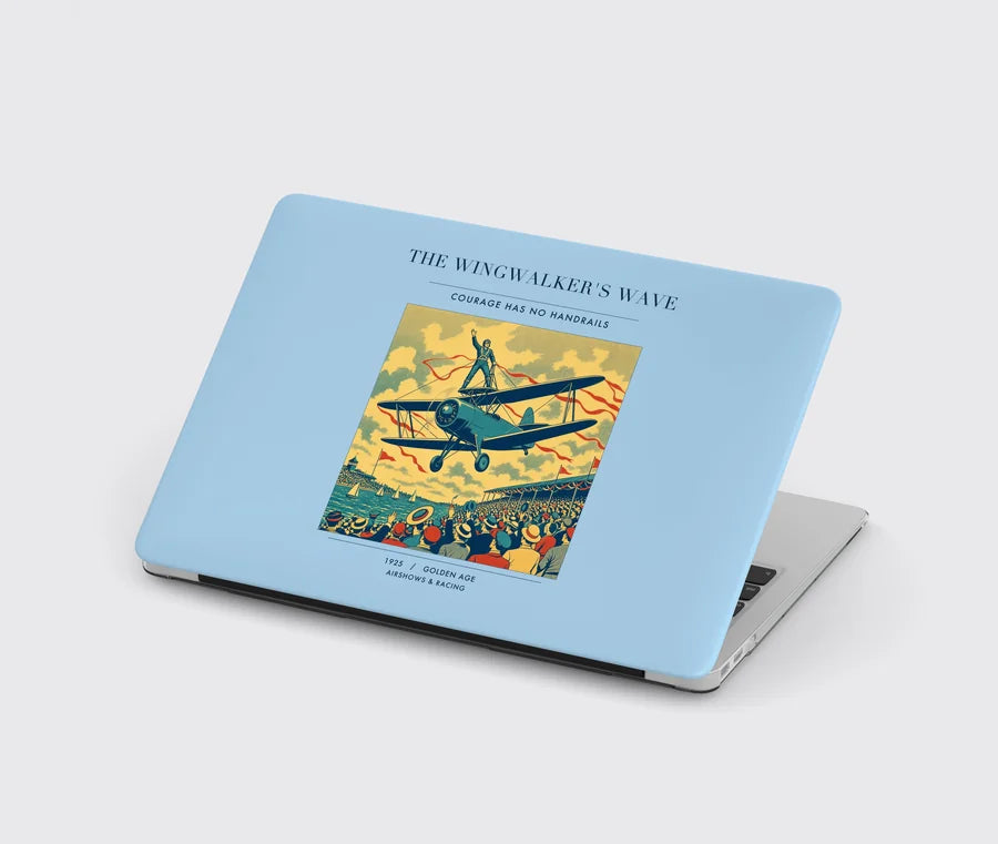 VINTAGE G4157 - The Wingwalker's Wave - Designed MacBook Cases design on lightblue