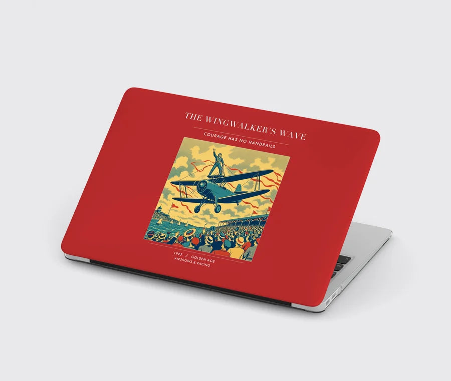 VINTAGE G4157 - The Wingwalker's Wave - Designed MacBook Cases design on red