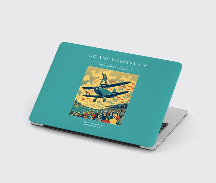 VINTAGE G4157 - The Wingwalker's Wave - Designed MacBook Cases design on turquoise