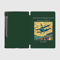 Thumbnail for VINTAGE G4157 - The Wingwalker's Wave - Designed iPad & Samsung Tablet Cases design on darkgreen samsung