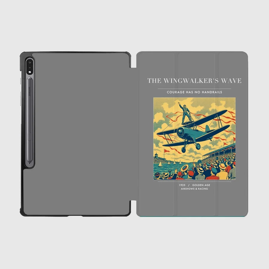 VINTAGE G4157 - The Wingwalker's Wave - Designed iPad & Samsung Tablet Cases design on gray samsung