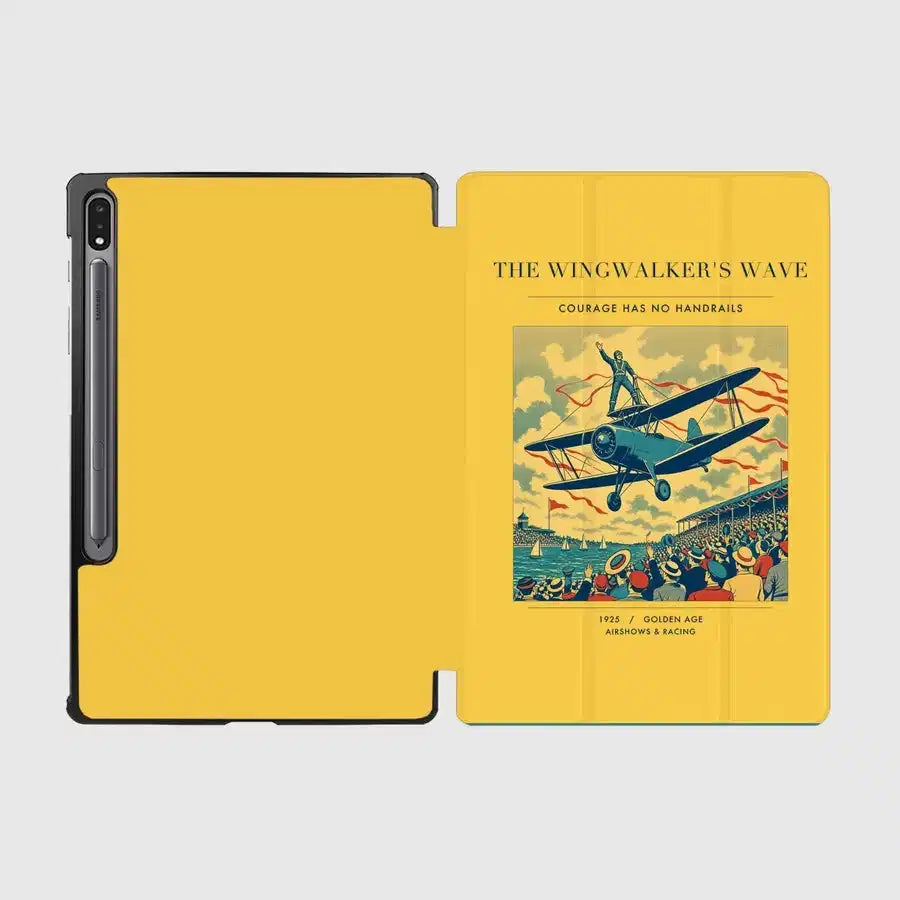 VINTAGE G4157 - The Wingwalker's Wave - Designed iPad & Samsung Tablet Cases design on yellow samsung