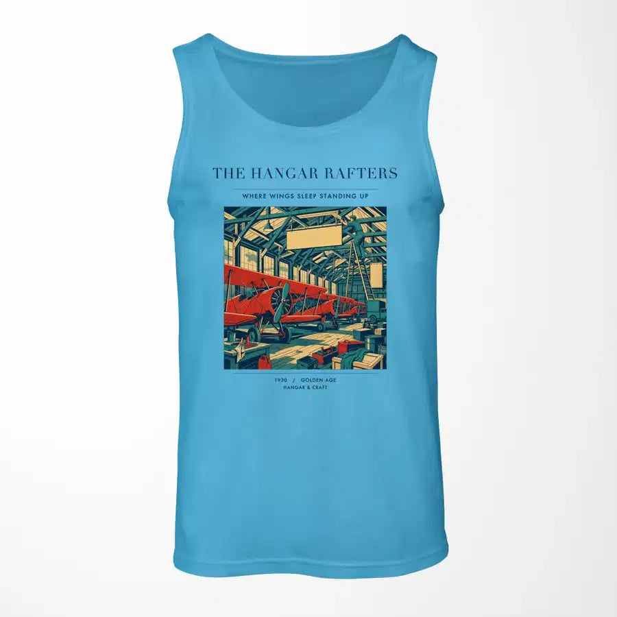 VINTAGE G4166 - The Hangar Rafters - Designed Tank Tops design on skyblue