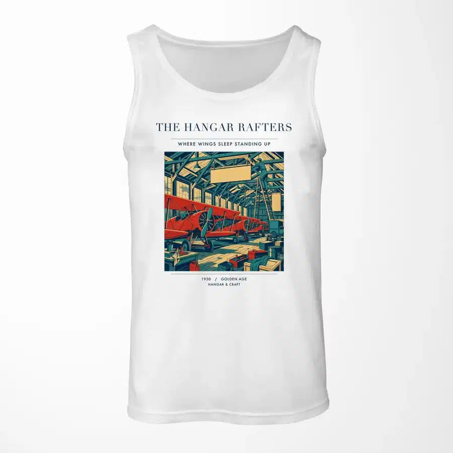 VINTAGE G4166 - The Hangar Rafters - Designed Tank Tops design on white
