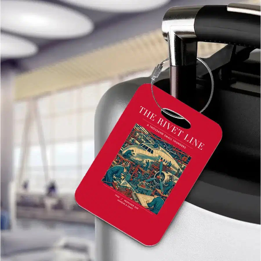 VINTAGE G4170 - The Rivet Line - Acrylic Luggage Tags design on red