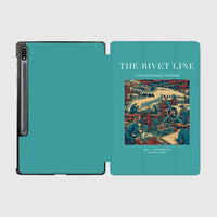 Thumbnail for VINTAGE G4170 - The Rivet Line - Designed iPad & Samsung Tablet Cases design on turquoise samsung