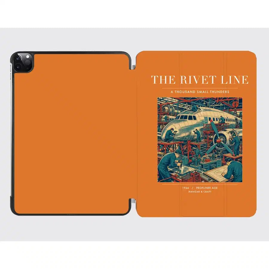 VINTAGE G4170 - The Rivet Line - Designed iPad & Samsung Tablet Cases design on orange ipad
