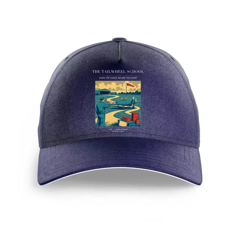 VINTAGE G4178 - The Tailwheel School - Printed Hat design on darkblue