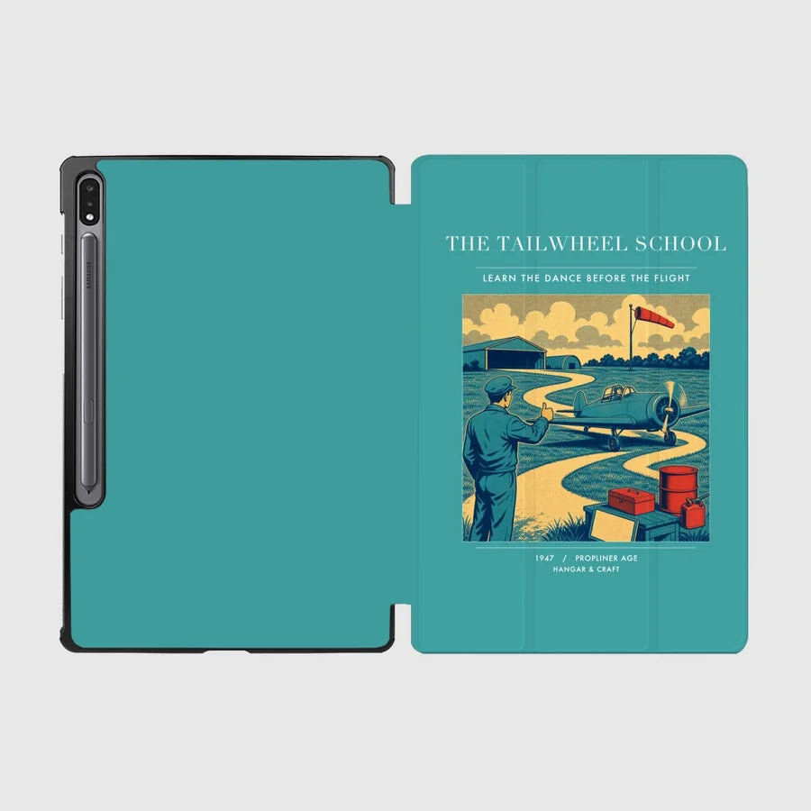 VINTAGE G4178 - The Tailwheel School - Designed iPad & Samsung Tablet Cases design on turquoise samsung