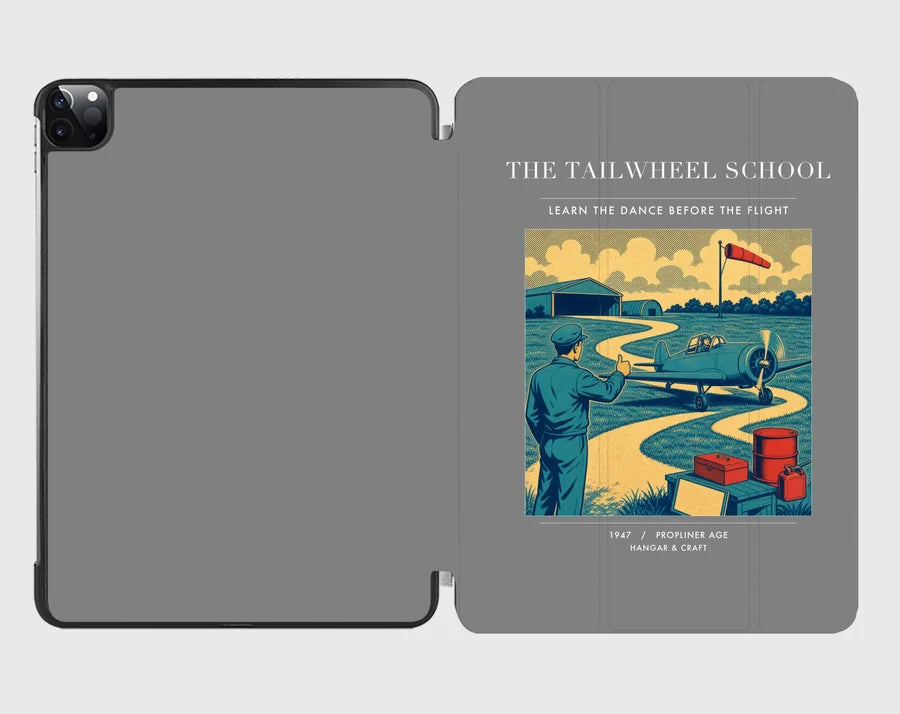 VINTAGE G4178 - The Tailwheel School - Designed iPad & Samsung Tablet Cases design on gray ipad