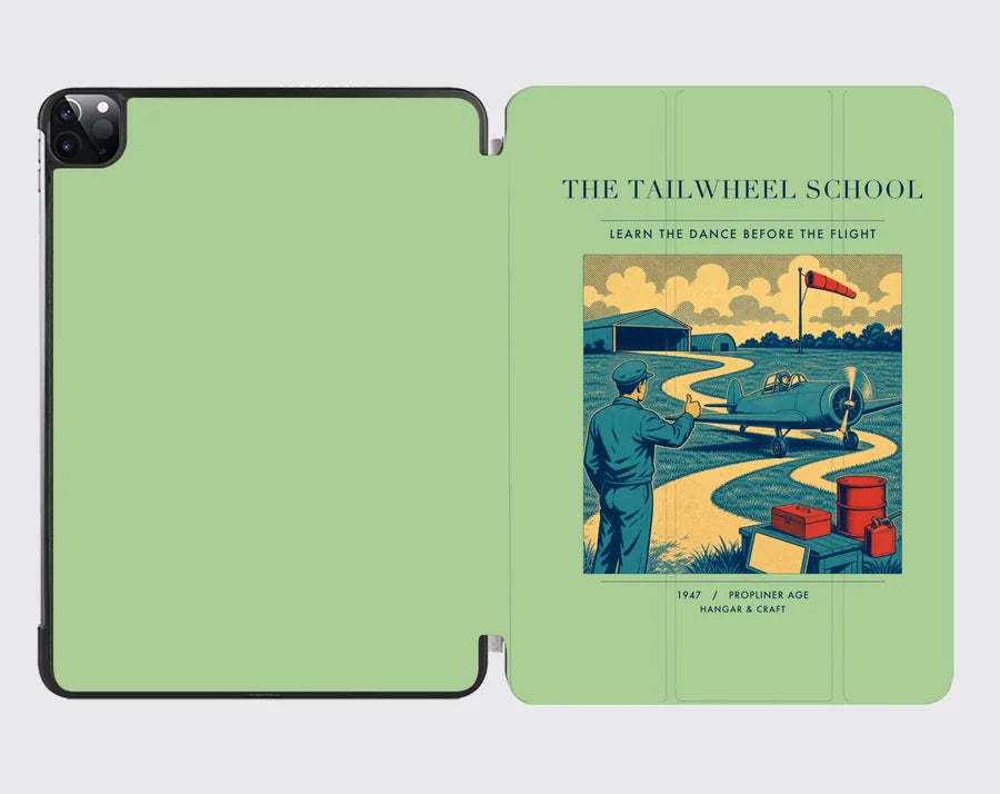 VINTAGE G4178 - The Tailwheel School - Designed iPad & Samsung Tablet Cases design on lightgreen ipad