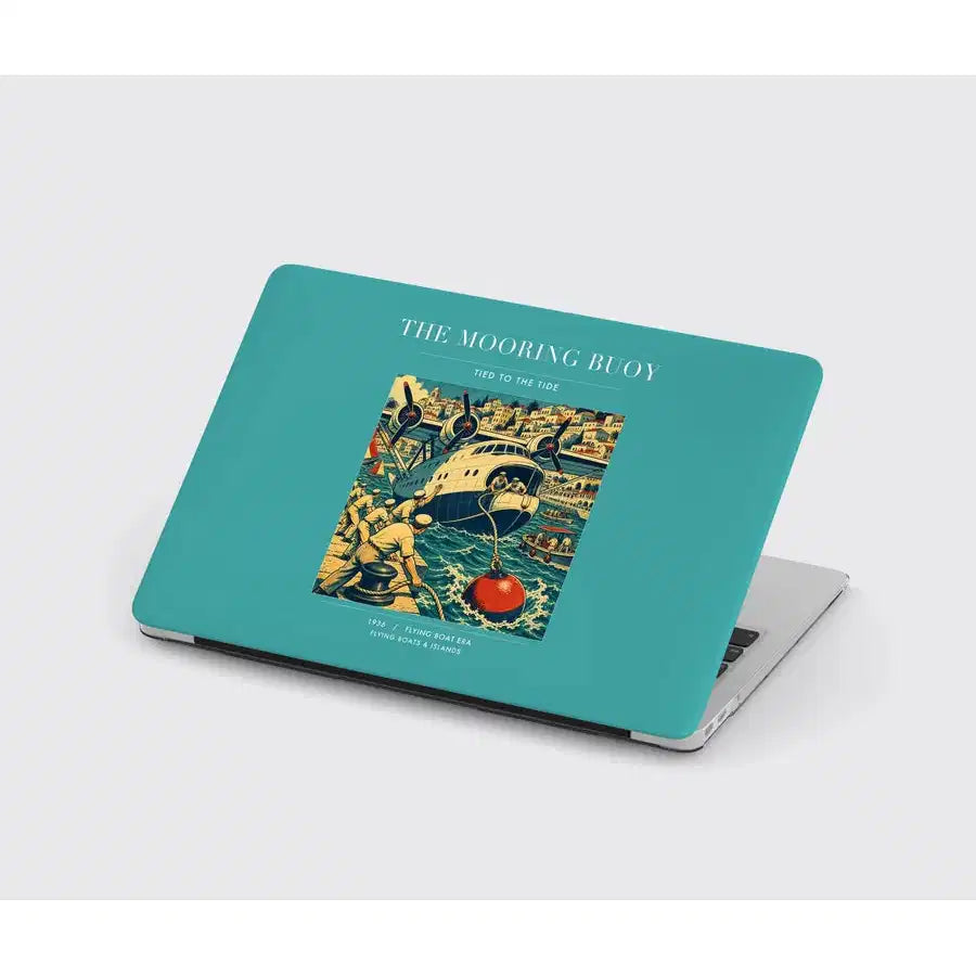 VINTAGE G4183 - The Mooring Buoy - Designed MacBook Cases design on turquoise