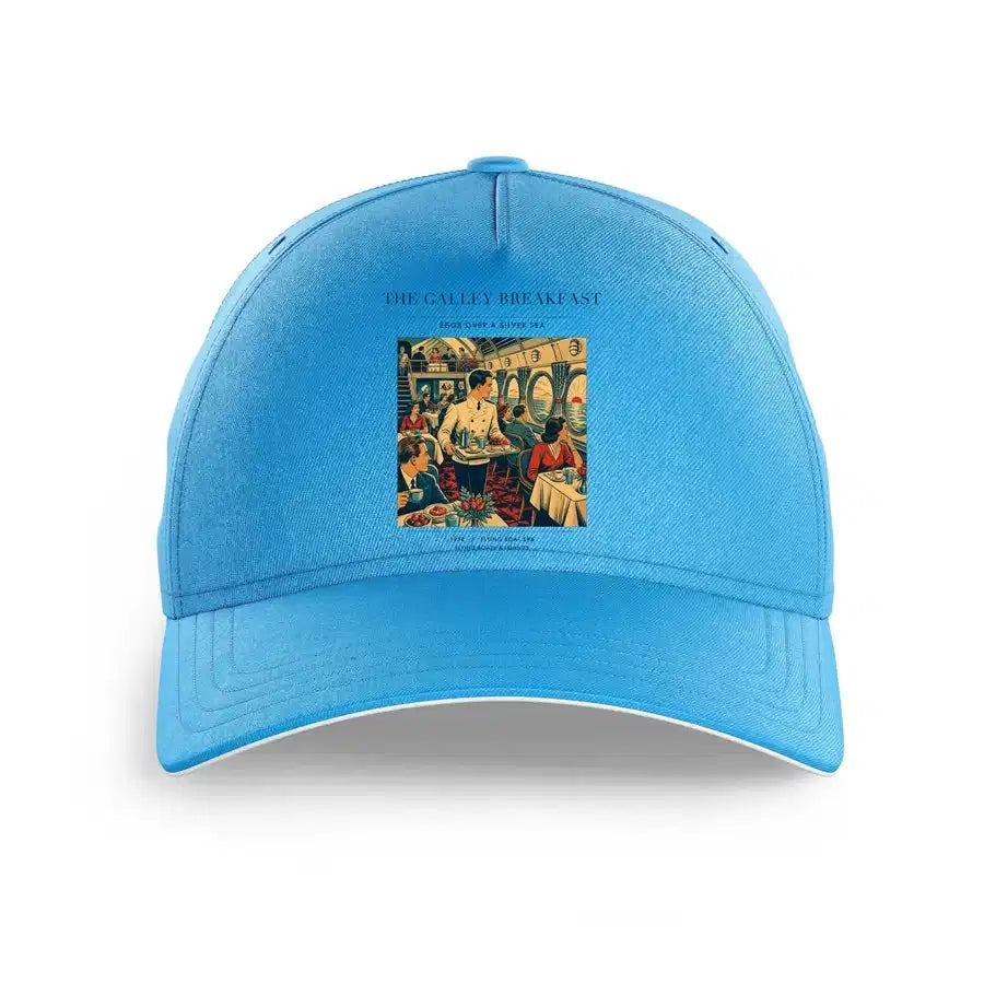 VINTAGE G4184 - The Galley Breakfast - Printed Hat design on lightblue
