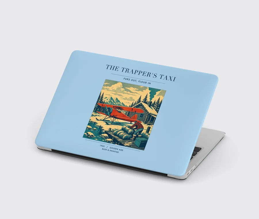VINTAGE G4192 - The Trapper's Taxi - Designed MacBook Cases design on lightblue