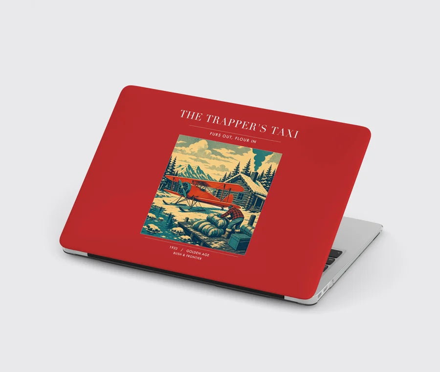 VINTAGE G4192 - The Trapper's Taxi - Designed MacBook Cases design on red