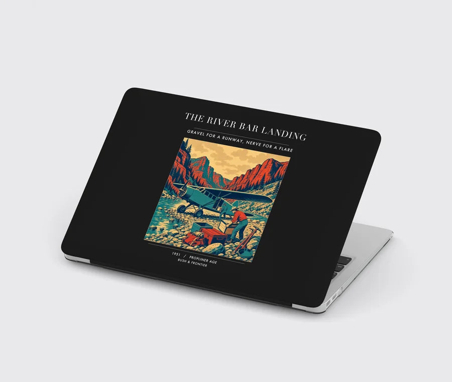 VINTAGE G4193 - The River Bar Landing - Designed MacBook Cases design on black