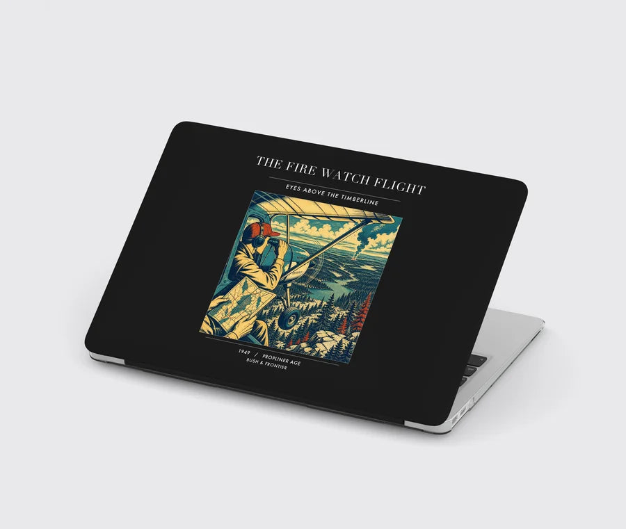 VINTAGE G4194 - The Fire Watch Flight - Designed MacBook Cases design on black