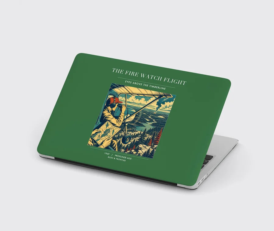 VINTAGE G4194 - The Fire Watch Flight - Designed MacBook Cases design on green