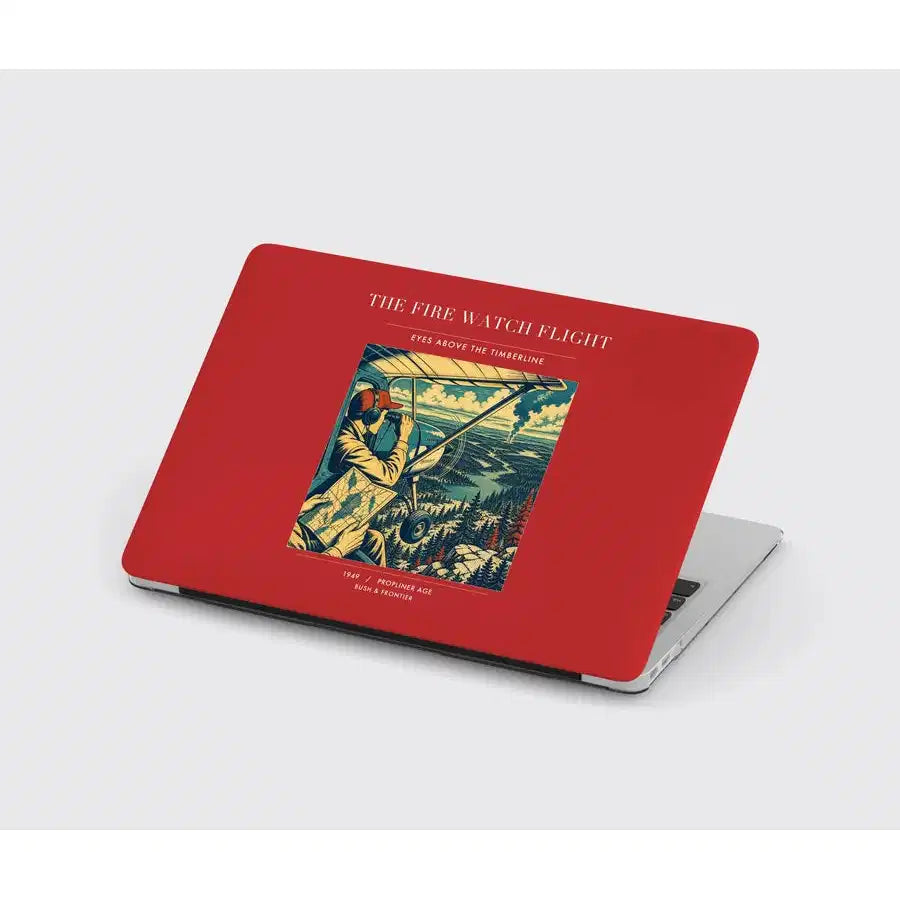 VINTAGE G4194 - The Fire Watch Flight - Designed MacBook Cases design on red