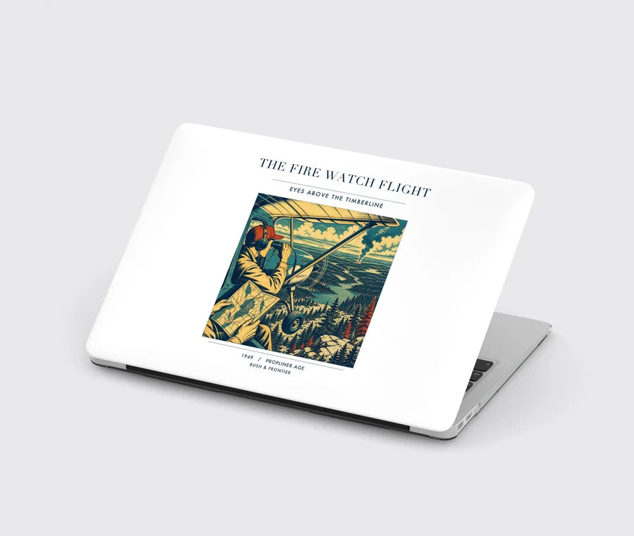 VINTAGE G4194 - The Fire Watch Flight - Designed MacBook Cases design on white