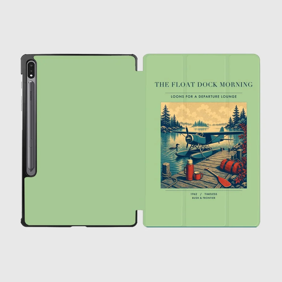 VINTAGE G4195 - The Float Dock Morning - Designed iPad & Samsung Tablet Cases design on lightgreen samsung