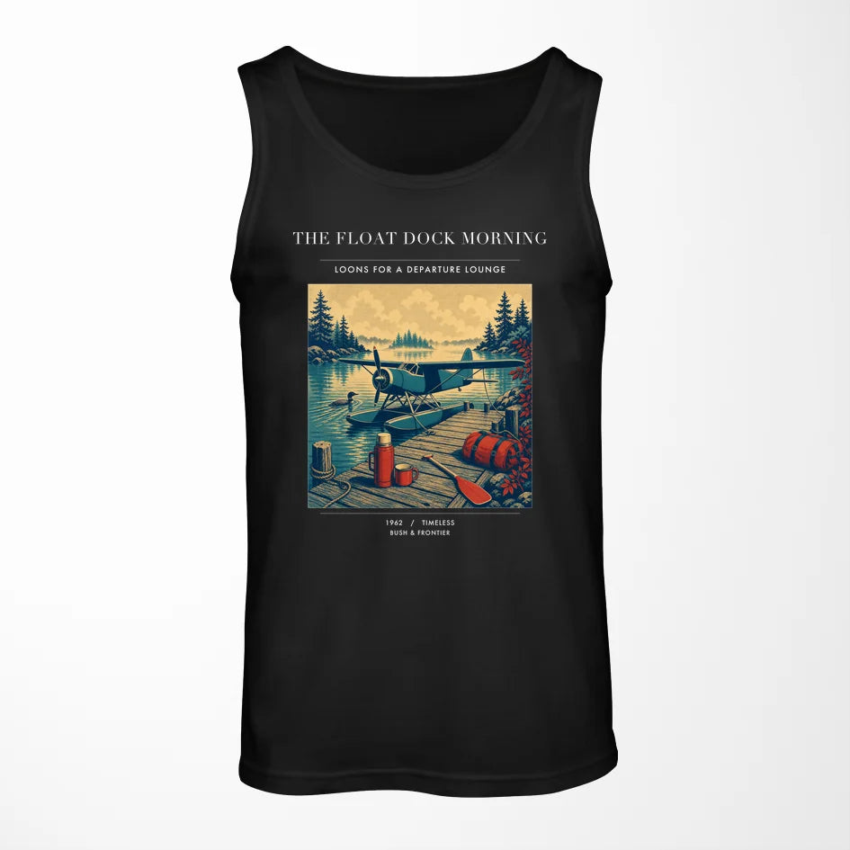 VINTAGE G4195 - The Float Dock Morning - Designed Tank Tops design on black