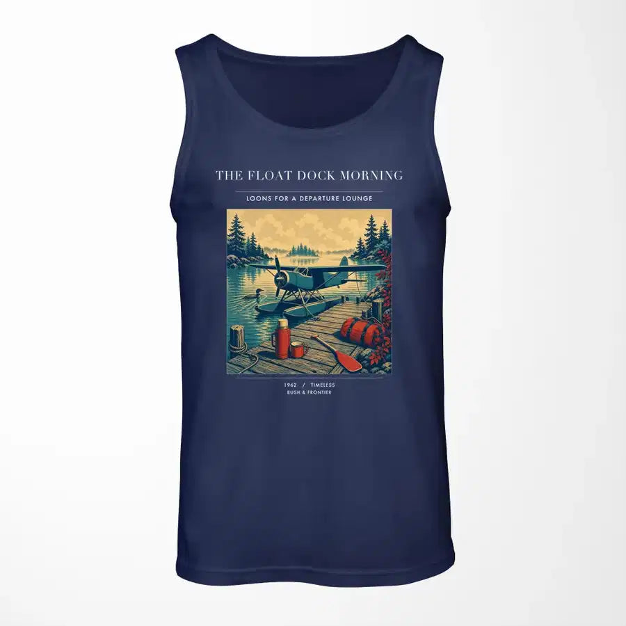 VINTAGE G4195 - The Float Dock Morning - Designed Tank Tops design on darkblue