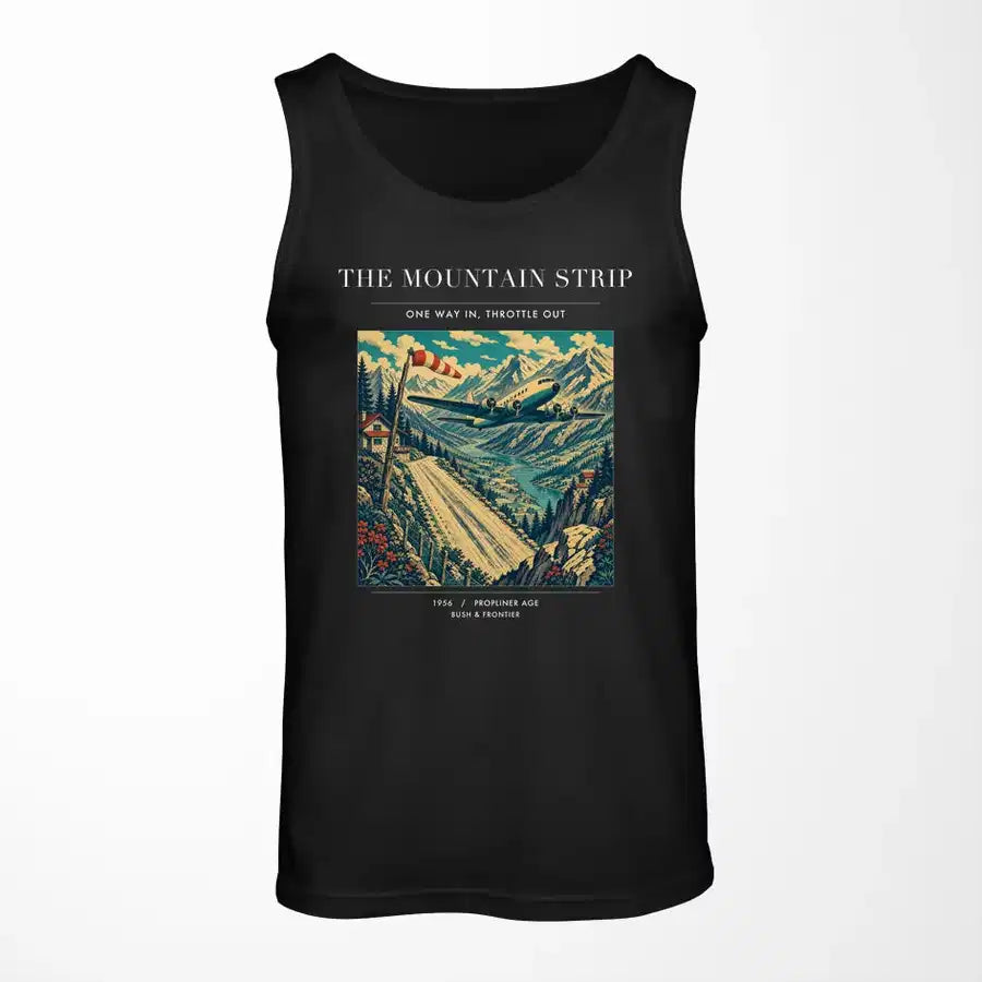 VINTAGE G4196 - The Mountain Strip - Designed Tank Tops design on black