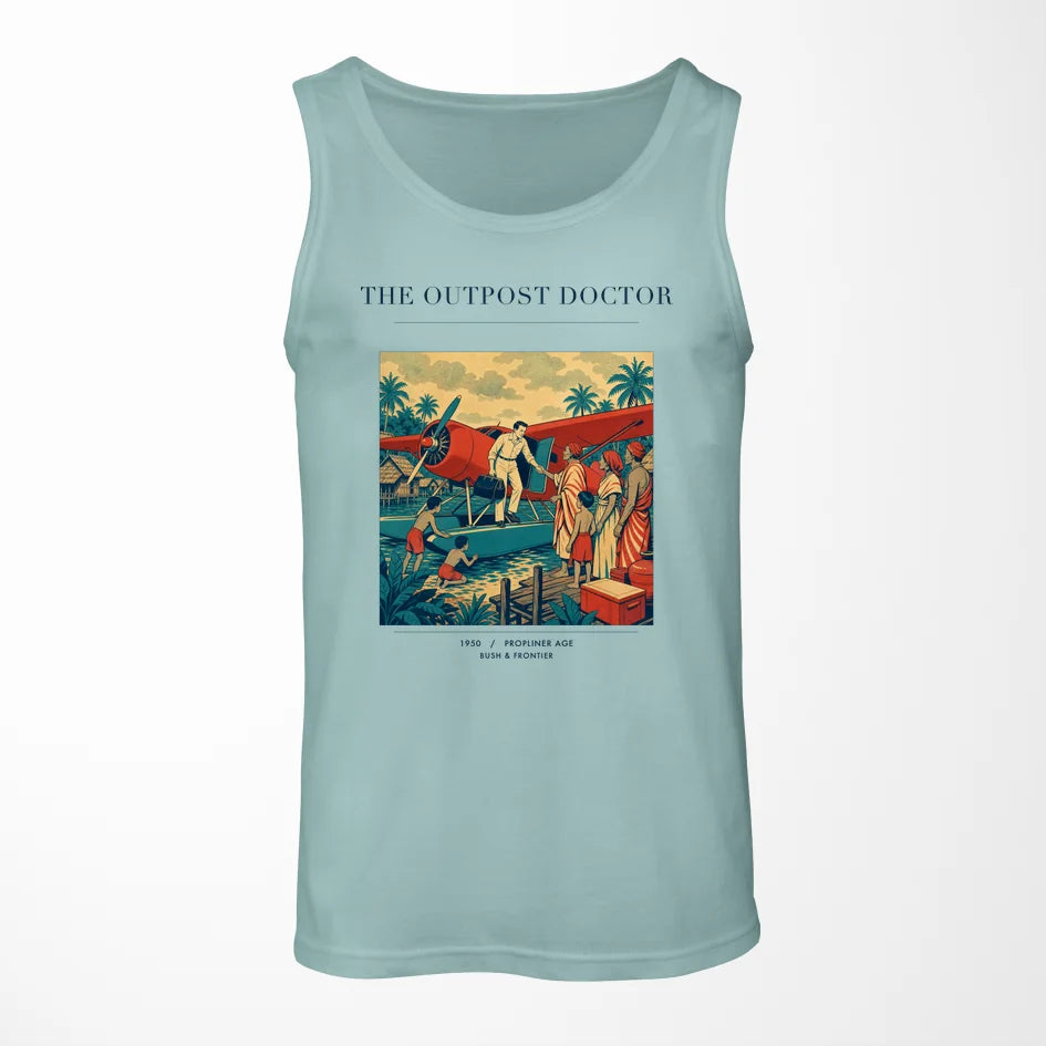 VINTAGE G4197 - The Outpost Doctor - Designed Tank Tops design on lightgreen