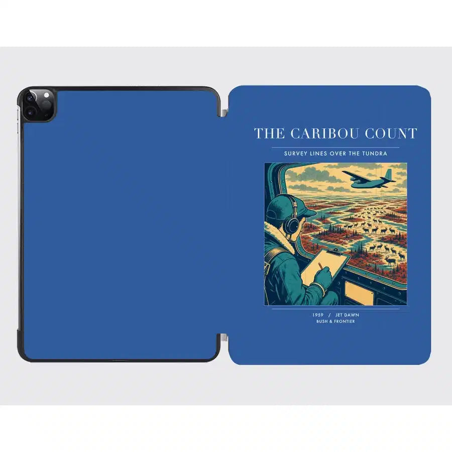VINTAGE G4198 - The Caribou Count - Designed iPad & Samsung Tablet Cases design on blue ipad