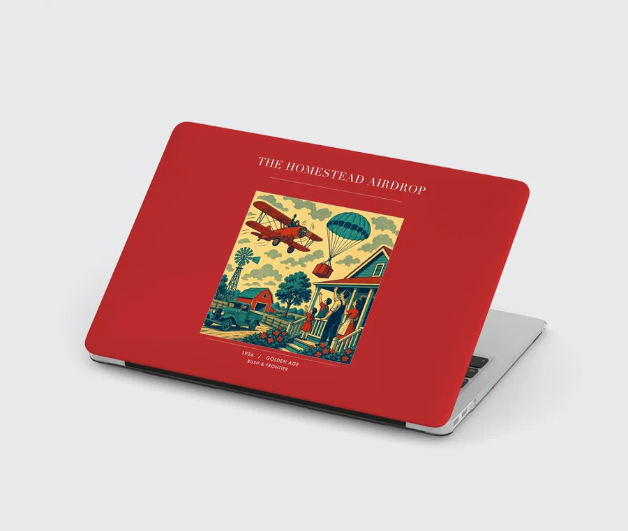 VINTAGE G4199 - The Homestead Airdrop - Designed MacBook Cases design on red
