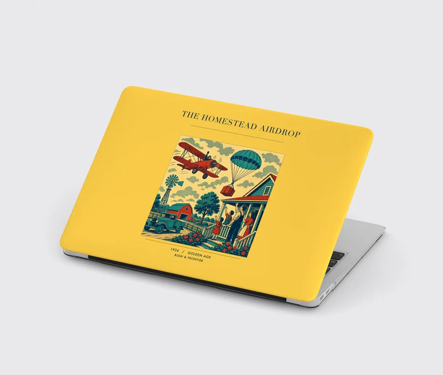 VINTAGE G4199 - The Homestead Airdrop - Designed MacBook Cases design on yellow