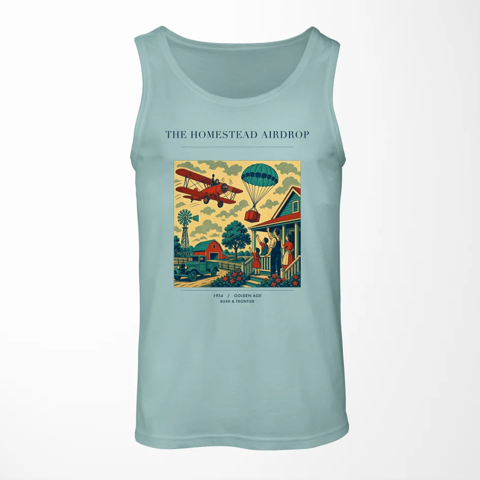 VINTAGE G4199 - The Homestead Airdrop - Designed Tank Tops design on lightgreen